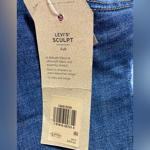 Women’s Levi’s Skinny Jeans Size 12 Short - Picture 5 of 6
